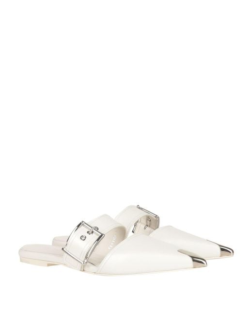 McQueen White Mules & Clogs