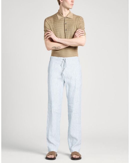 120% Lino Blue Trouser for men