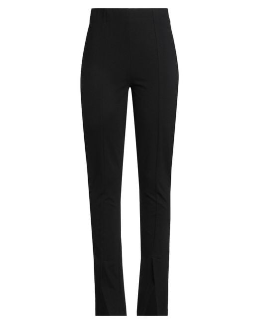 SOLOTRE Black Pants Viscose, Polyamide, Elastane
