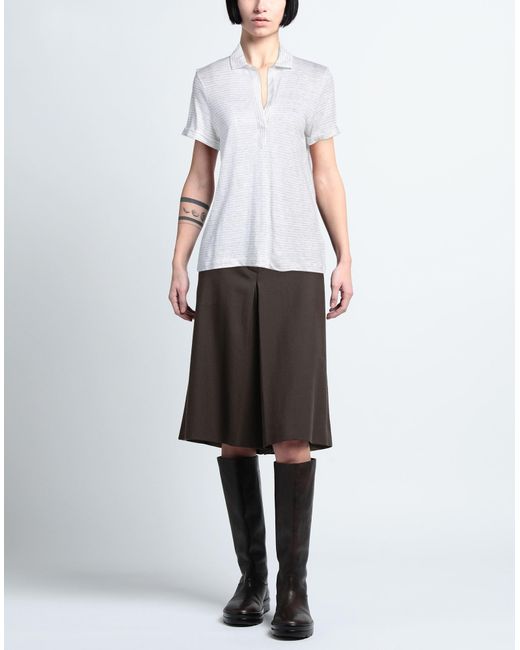 Amina Rubinacci White Polo Shirt Linen, Cotton