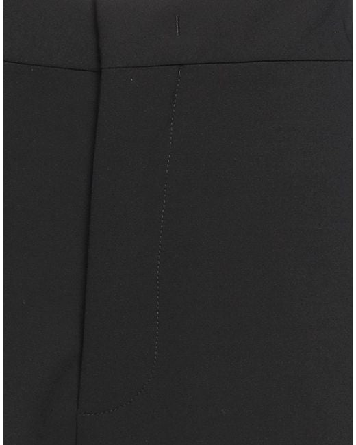 Roberto Collina Black Shorts & Bermuda Shorts Wool, Elastane