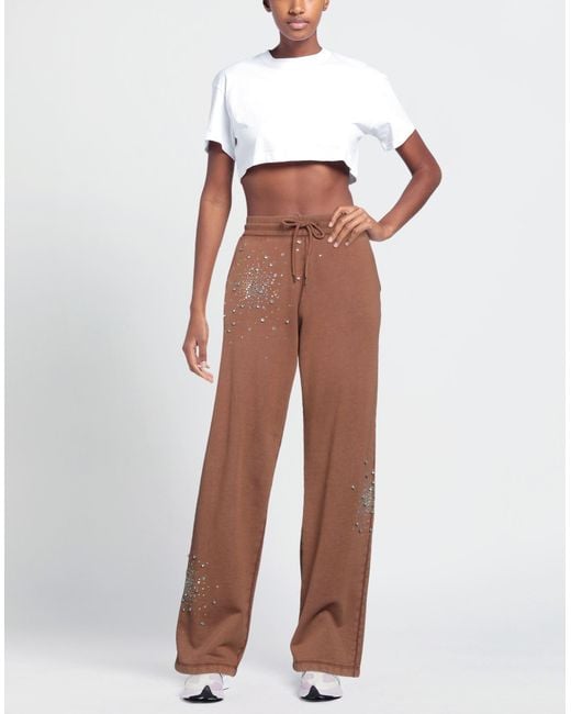 DES_PHEMMES Brown Pants Cotton