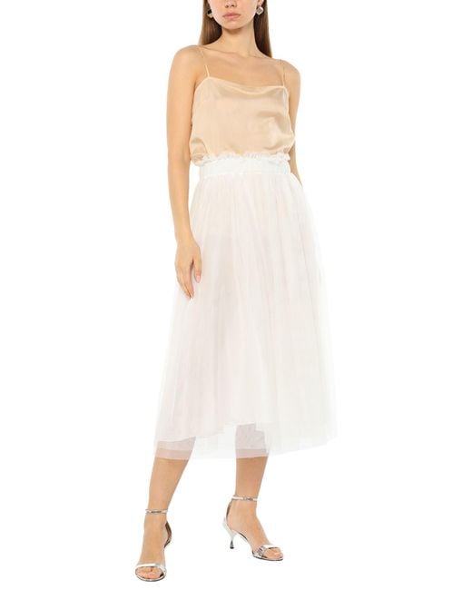 ViCOLO White Midi Skirt Polyester
