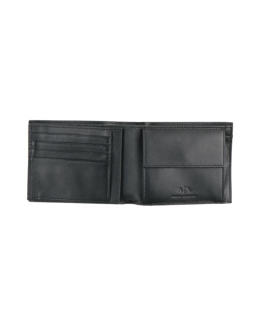 ARMANI EXCHANGE Black Wallet Cow Leather for men