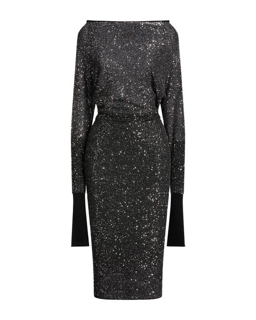 Max Mara Gray Midi Dress Polyester