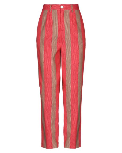 Manila Grace Red Garnet Pants Cotton, Polyamide, Polyester, Elastane
