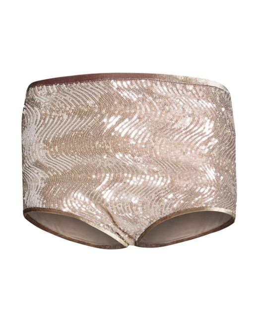 Forte_forte Metallic Shorts & Bermuda Shorts Polyester, Elastane