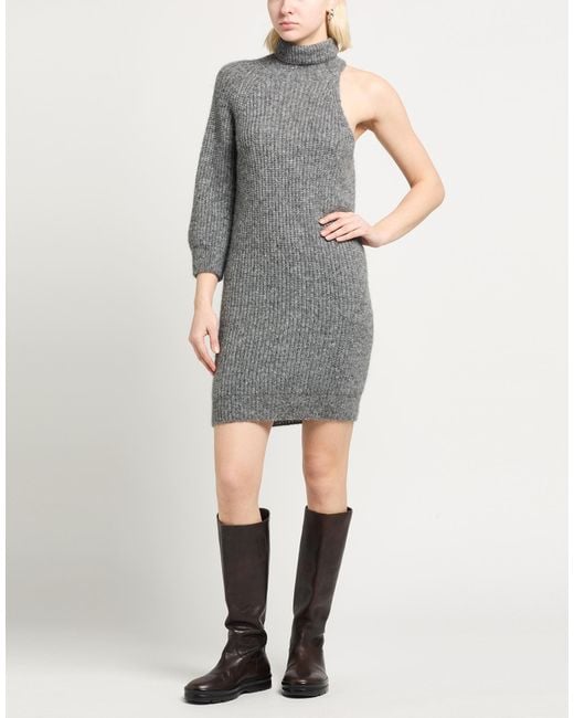 Alanui Gray Mini Dress Alpaca Wool, Polyamide