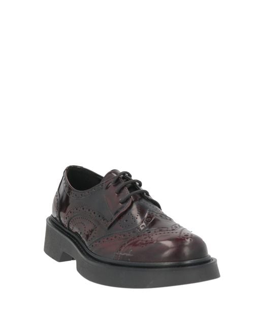 Nila & Nila Gray Lace-Up Shoes Leather