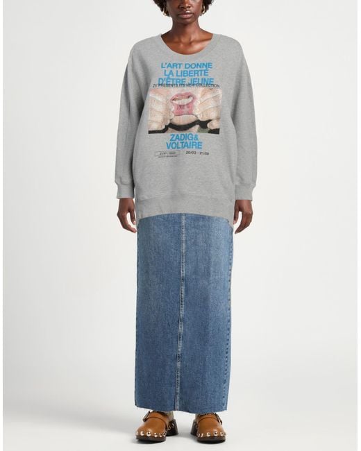 Zadig & Voltaire Gray Sweatshirt Organic Cotton