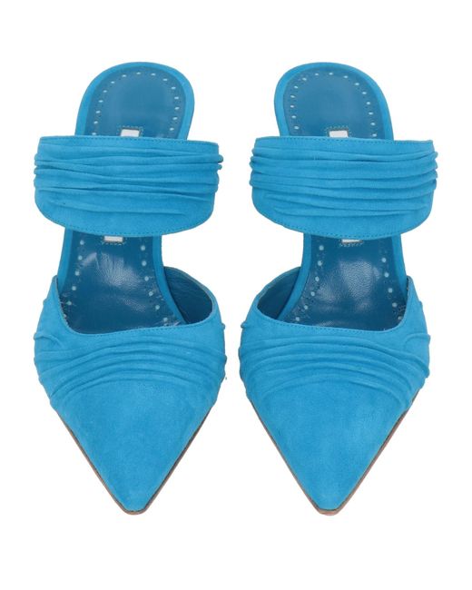 Manolo Blahnik Blue Mules & Clogs