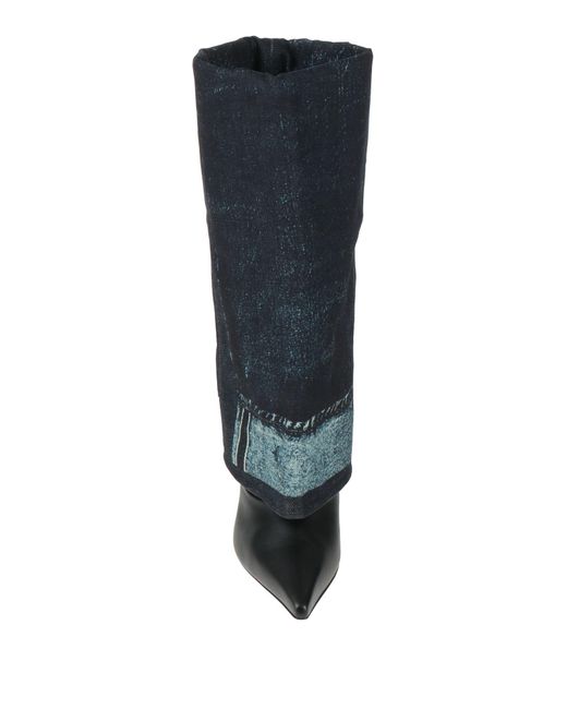 Jean Paul Gaultier Blue X Jimmy Choo Boot Leather, Textile Fibers