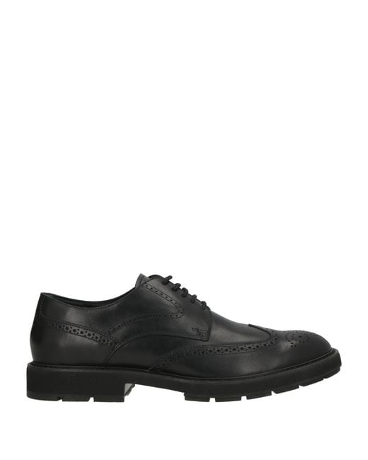 Tod's Black Lace-Up Shoes Leather for men