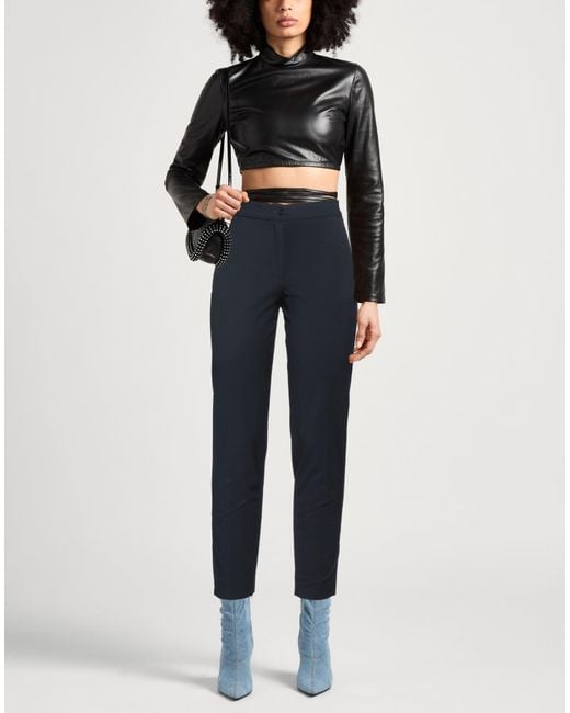 Caractere Blue Pants Polyester, Viscose, Elastane