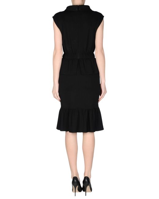 Karl lagerfeld Knee-length Dress in Black - Save 16% | Lyst