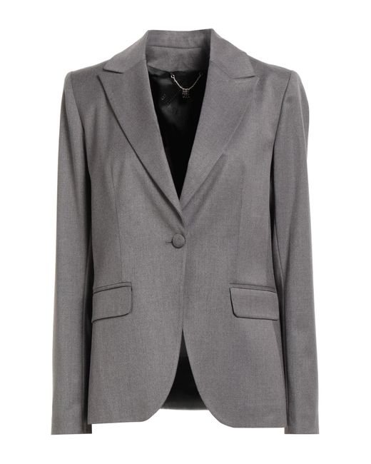 REVISE CONCEPT Gray Blazer Polyester, Viscose, Elastane