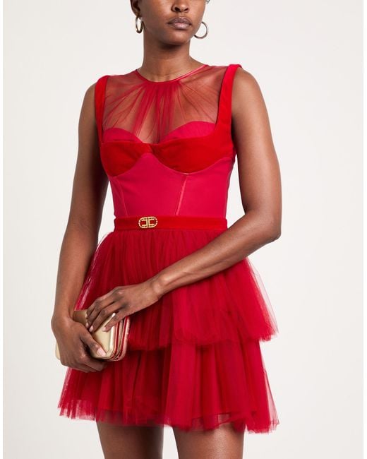 Elisabetta Franchi Red Mini-Kleid