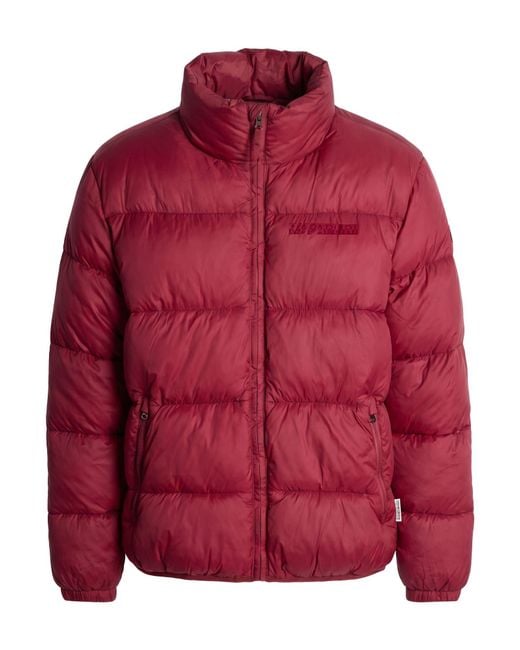Napapijri Red Puffer Polyamide for men