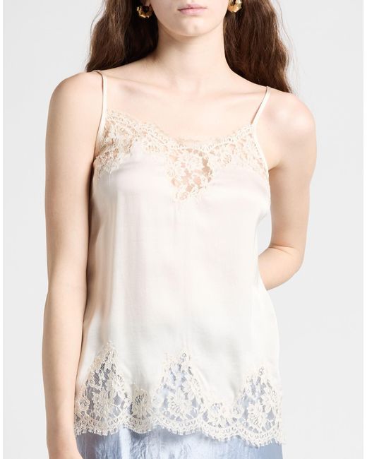 ERMANNO FIRENZE White Top Viscose, Cotton, Polyamide