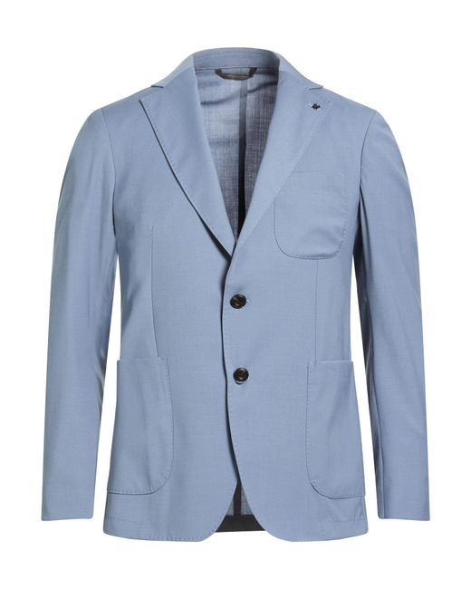 Messagerie Blue Blazer Polyester, Wool, Elastane for men
