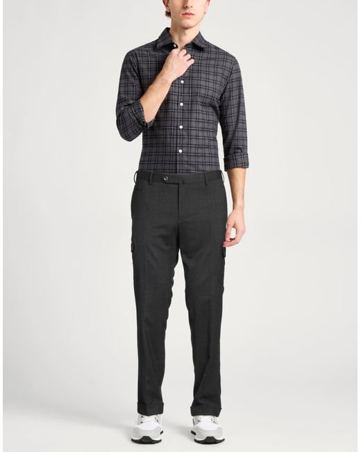 PT Torino Gray Charcoal Pants Virgin Wool, Polyester, Elastane for men
