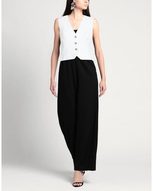 ERMANNO FIRENZE White Tailored Vest Viscose, Linen