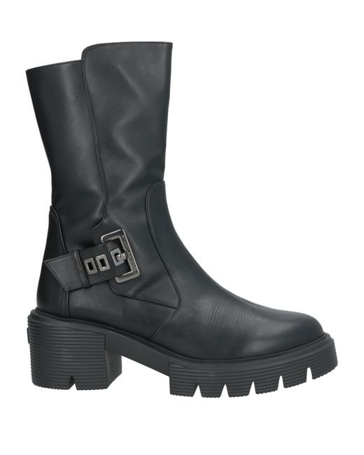 Stuart Weitzman Black Ankle Boots Leather