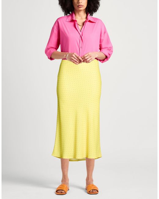 Bella Venice Yellow Midi Skirt Polyester