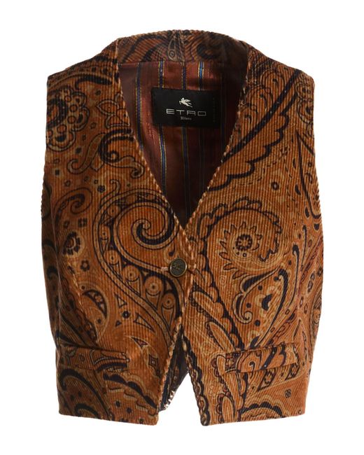 Etro Brown Tailored Vests