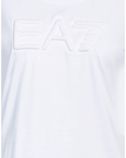 EA7 White T-Shirt Cotton, Elastane
