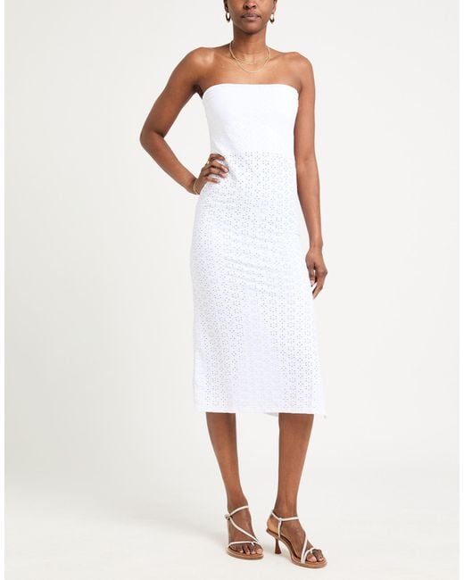 Fisico White Midi Dress Polyamide, Elastane