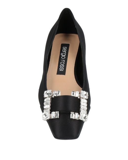 Sergio Rossi Black Ballet Flats Textile Fibers