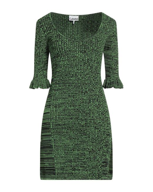 Ganni Green Mini Dress