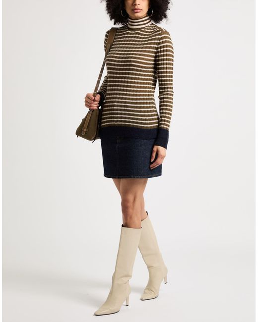 Alysi Green Military Turtleneck Wool, Alpaca Wool, Polyamide