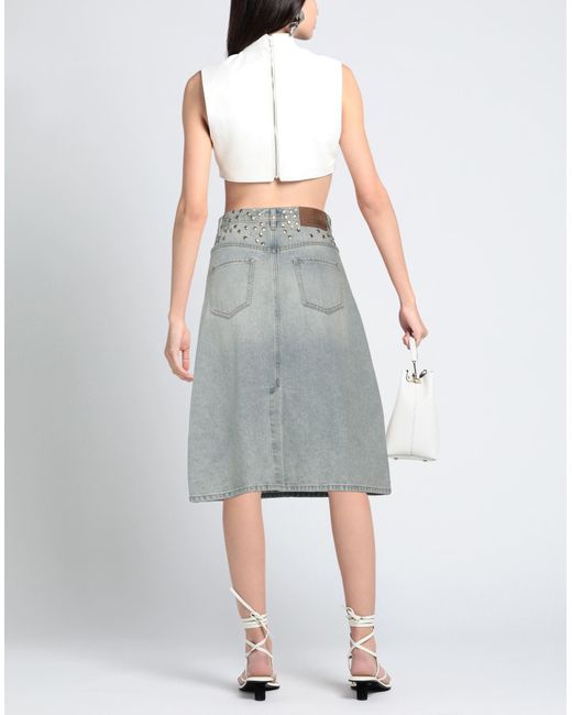 Pinko Gray Denim Skirt