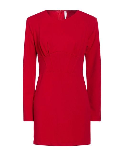 Imperial Red Mini Dress Polyester, Elastane