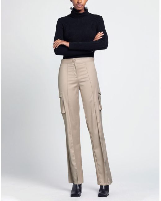ACTUALEE Natural Pants Polyester, Viscose, Elastane