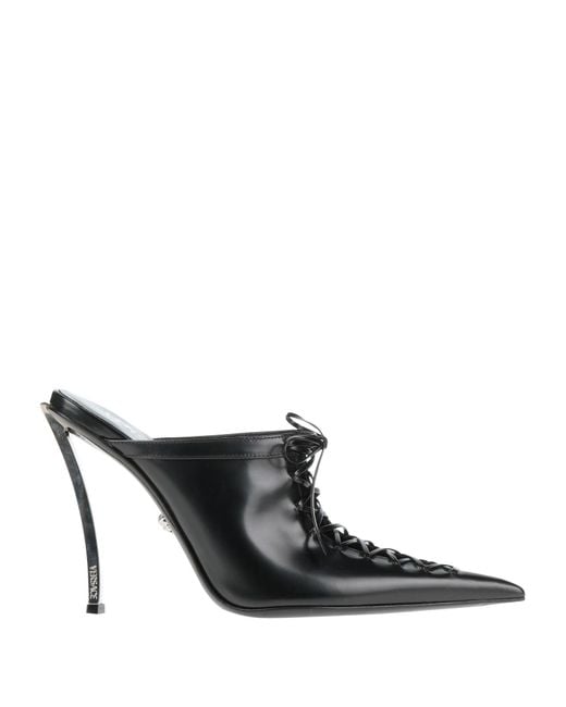 Versace Black Mules & Clogs Calfskin