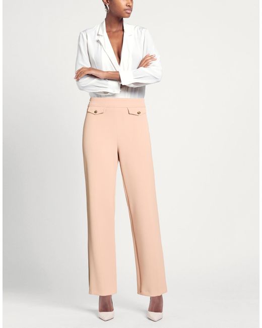 Nenette Natural Sand Pants Polyester, Elastane