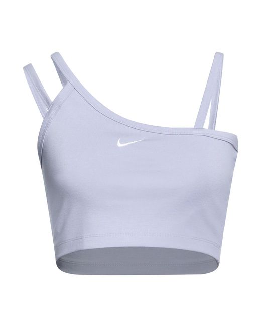 Nike Blue Top Viscose, Nylon, Elastane