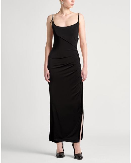 Mugler Black Maxi Dress Viscose, Elastane
