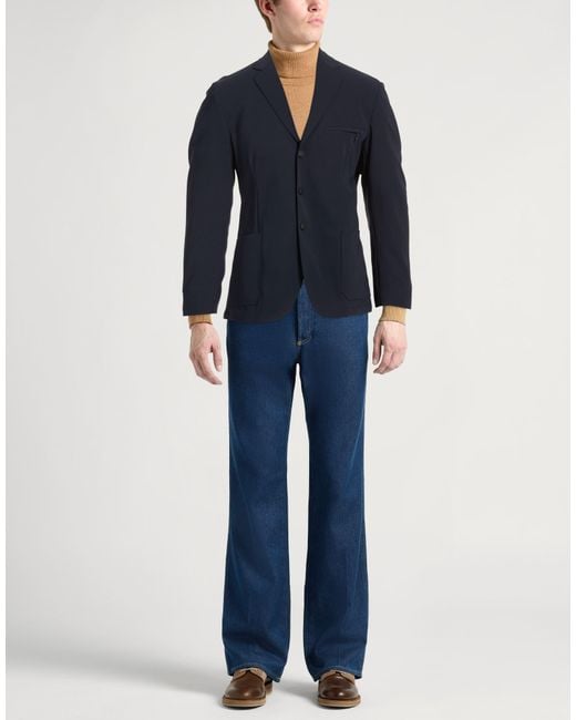 Tombolini Blue Midnight Blazer Cotton, Polyamide, Elastane for men