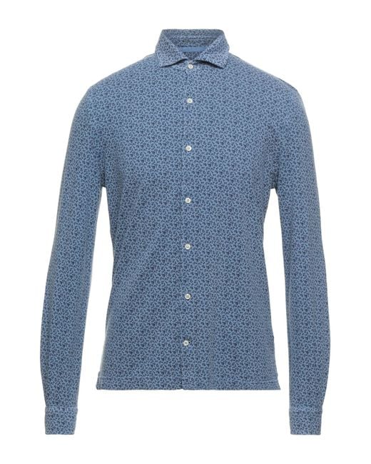 Della Ciana Blue Pastel Shirt Cotton for men