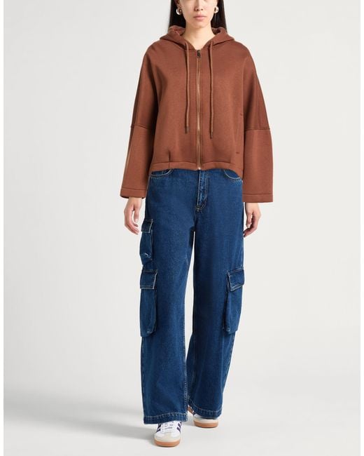Haveone Brown Sweatshirt Polyester, Elastane