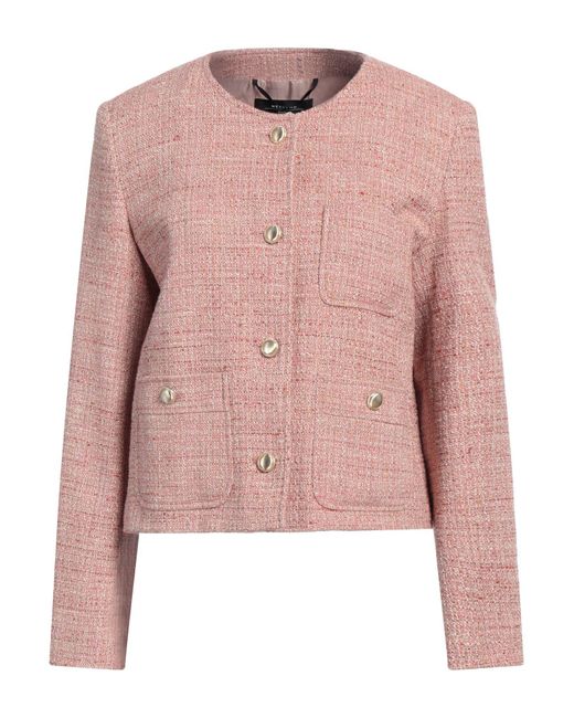 Weekend by Maxmara Pink Jacket Cotton, Polyester, Acrylic, Viscose, Synthetic Fibers