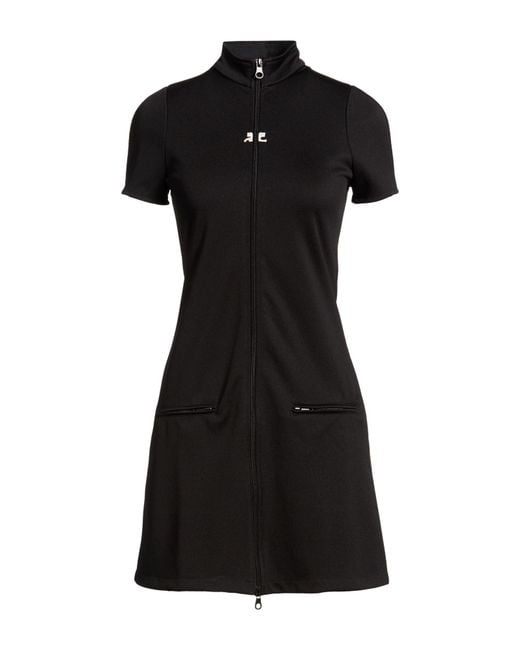 Courreges Black Mini Dress Polyester