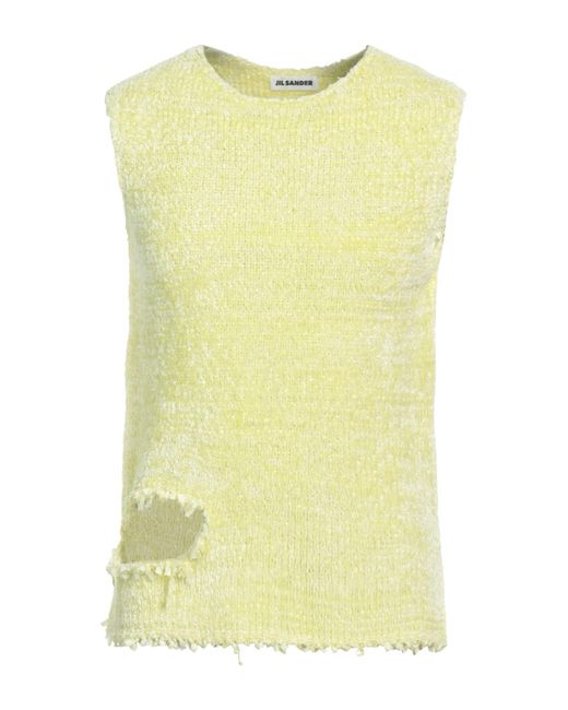 Destruyó chenille chaleco Jil Sander de hombre de color Yellow