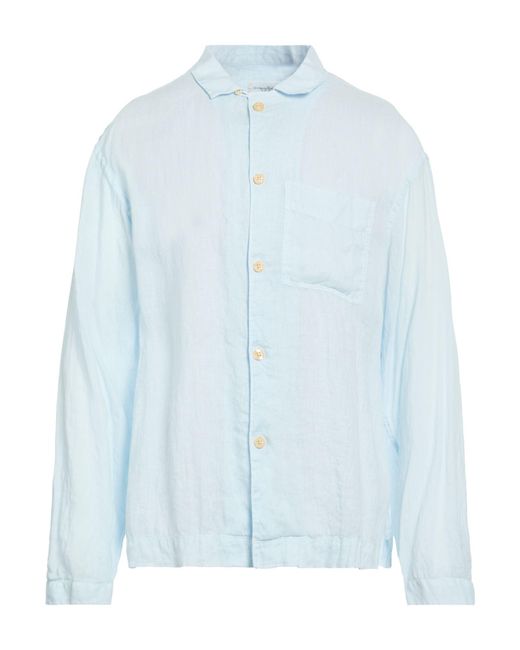 Tintoria Mattei 954 Blue Light Shirt Linen for men