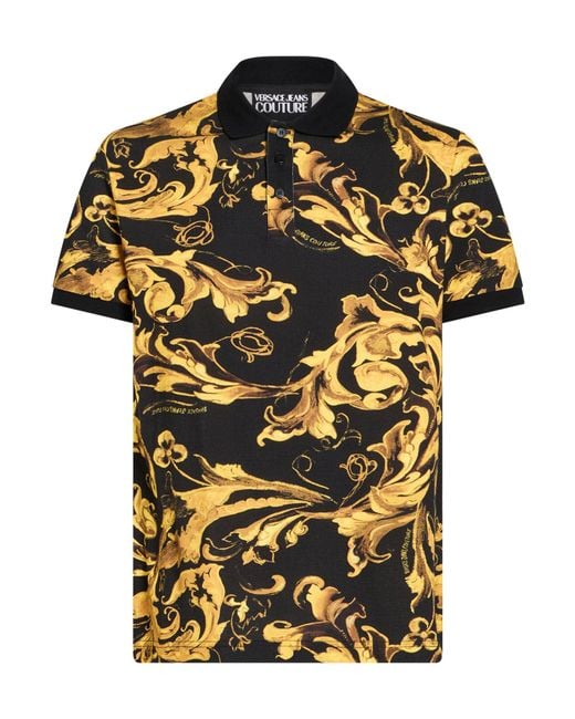 Versace Jeans Couture Black Polo Shirt Cotton for men