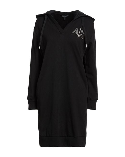ARMANI EXCHANGE Black Mini Dress Cotton, Polyester, Elastane